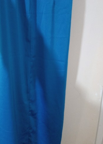 Mavi Drapeli Midi Abiye Elbise - Görsel 7