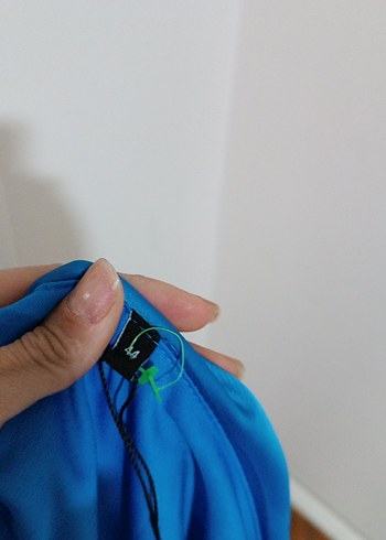 Mavi Drapeli Midi Abiye Elbise - Görsel 3