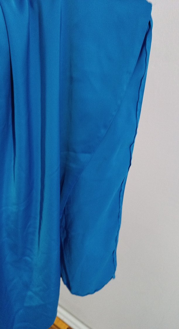 Mavi Drapeli Midi Abiye Elbise - Görsel 5