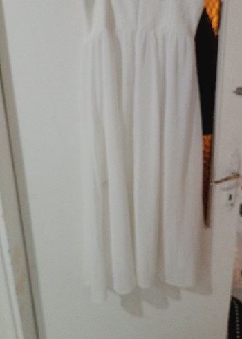 Askılı Beyaz Uzun Bohem Gelinlik - Görsel 5