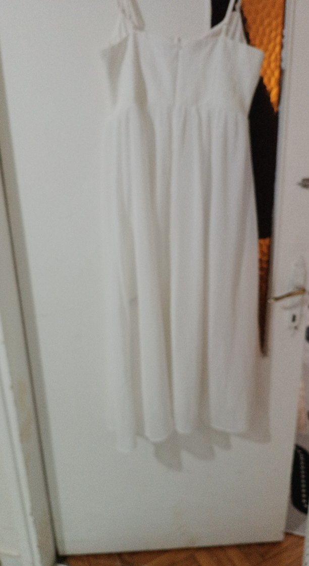 Askılı Beyaz Uzun Bohem Gelinlik - Görsel 5