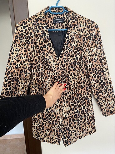 Leopar blazer ceket