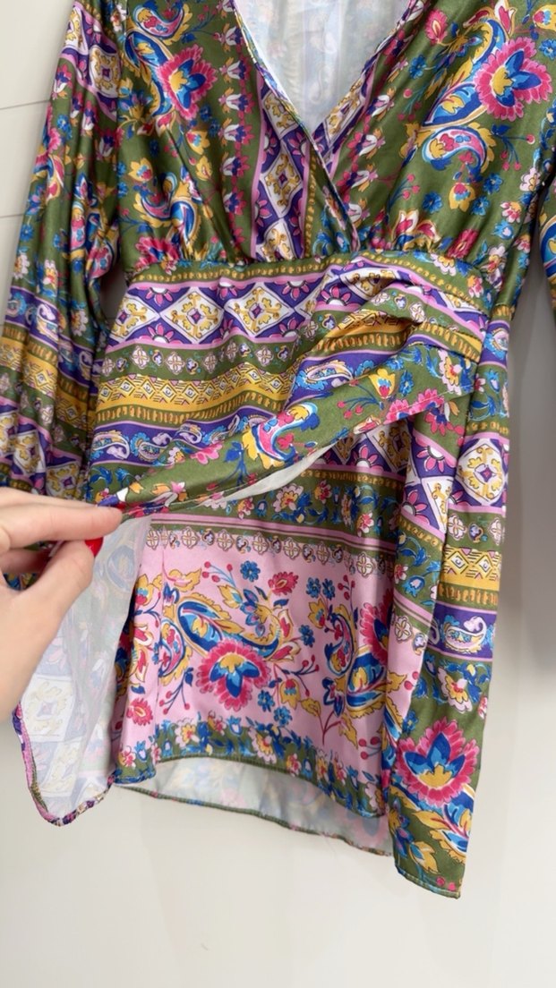 Bohem Çok Renkli Uzun Kollu elbise - Görsel 2