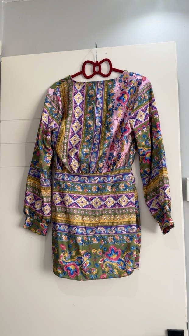 Bohem Çok Renkli Uzun Kollu elbise - Görsel 3