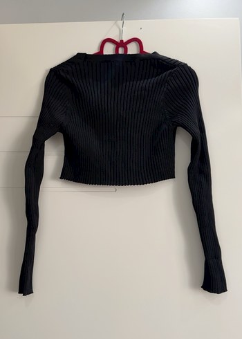 Kadın Siyah Örgü Uzun Kollu Triko Kazak - Görsel 3