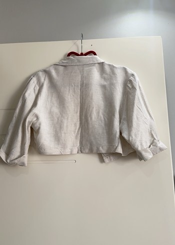 Beyaz Keten bluz - Görsel 3