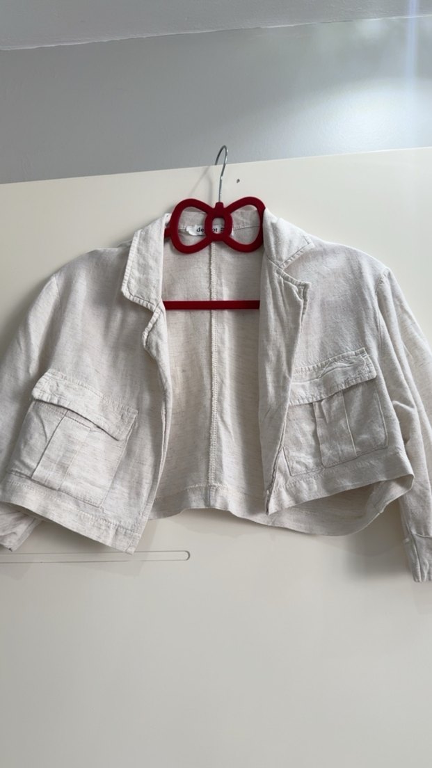 Beyaz Keten bluz - Görsel 2