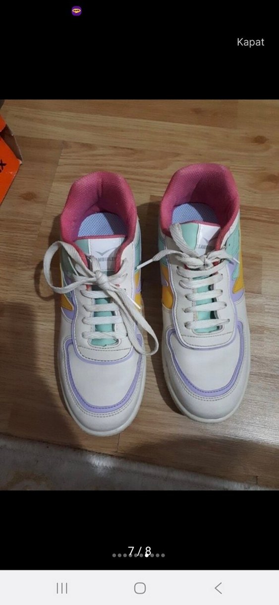 Renkli Bağcıklı Spor Platform Kadın Sneaker - Görsel 2