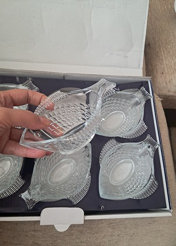 6'lı Gri Cam Balık Şekilli Tabak Seti - Görsel 7