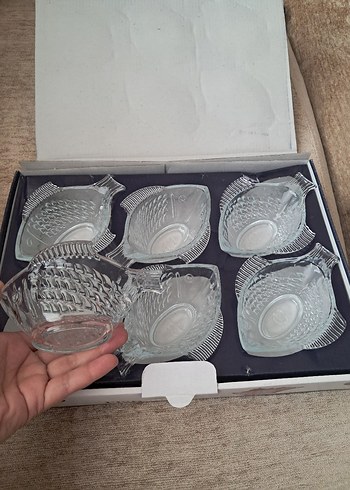 6'lı Gri Cam Balık Şekilli Tabak Seti - Görsel 6