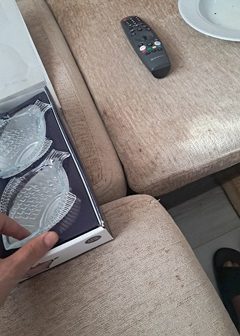 6'lı Gri Cam Balık Şekilli Tabak Seti - Görsel 12