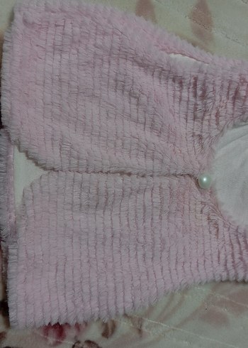 Kız Çocuk Pembe Kürklü yelek - Görsel 2