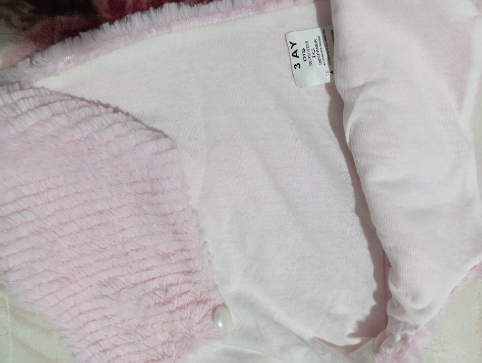 Kız Çocuk Pembe Kürklü yelek - Görsel 3