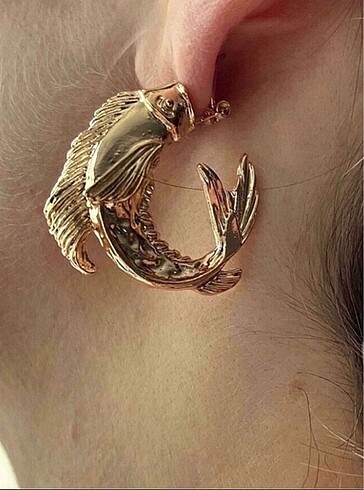 Gold balık küpe
