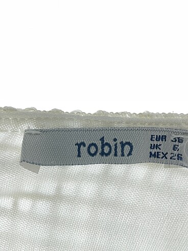 36 Beden beyaz Renk Robin Kısa Elbise %70 İndirimli.