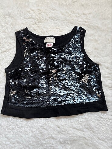 Kız çocuk pullu crop