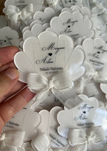 Nikah Hatırası Kalpli Beyaz Magnet