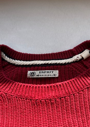 Koyu Kırmızı Erkek Pamuk Kazak - Görsel 4