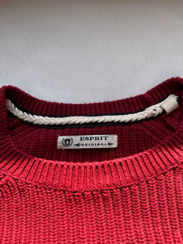 Koyu Kırmızı Erkek Pamuk Kazak - Görsel 4