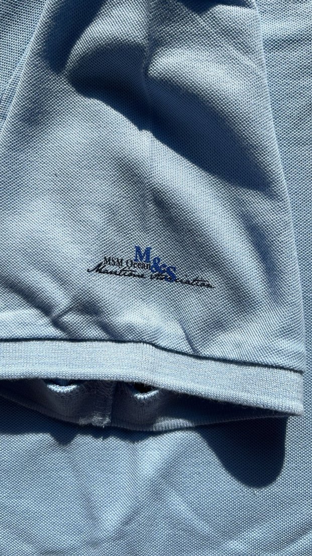 Erkek Mavi Pamuklu Polo Tişört - Görsel 3