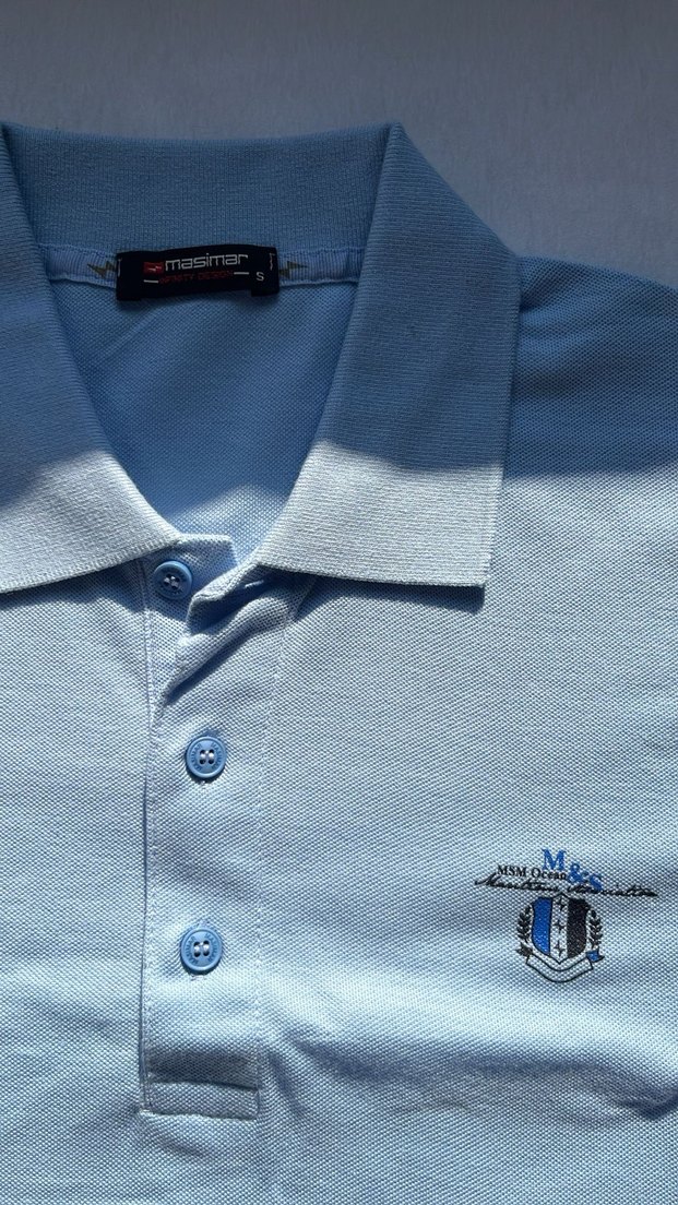 Erkek Mavi Pamuklu Polo Tişört - Görsel 2