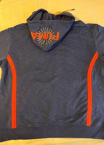 Mavi Puma Erkek Kapüşonlu Sweatshirt - Görsel 3