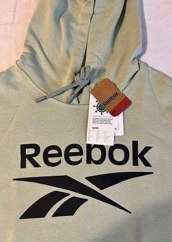 Reebok Açık Yeşil Kapüşonlu Sweatshirt - Görsel 2