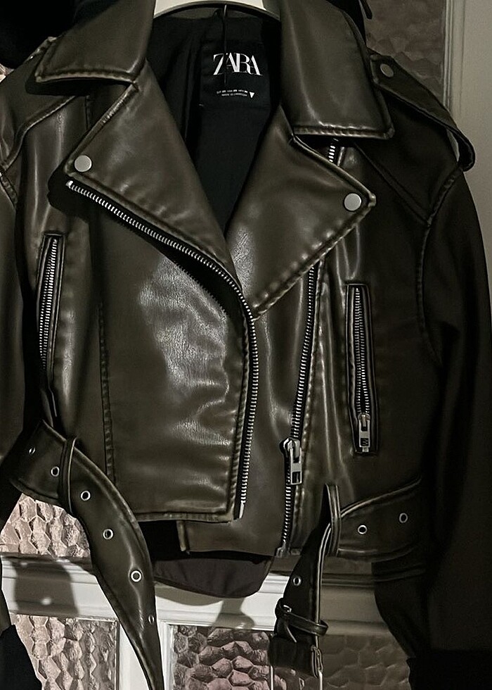 Zara deri ceket - Görsel 2
