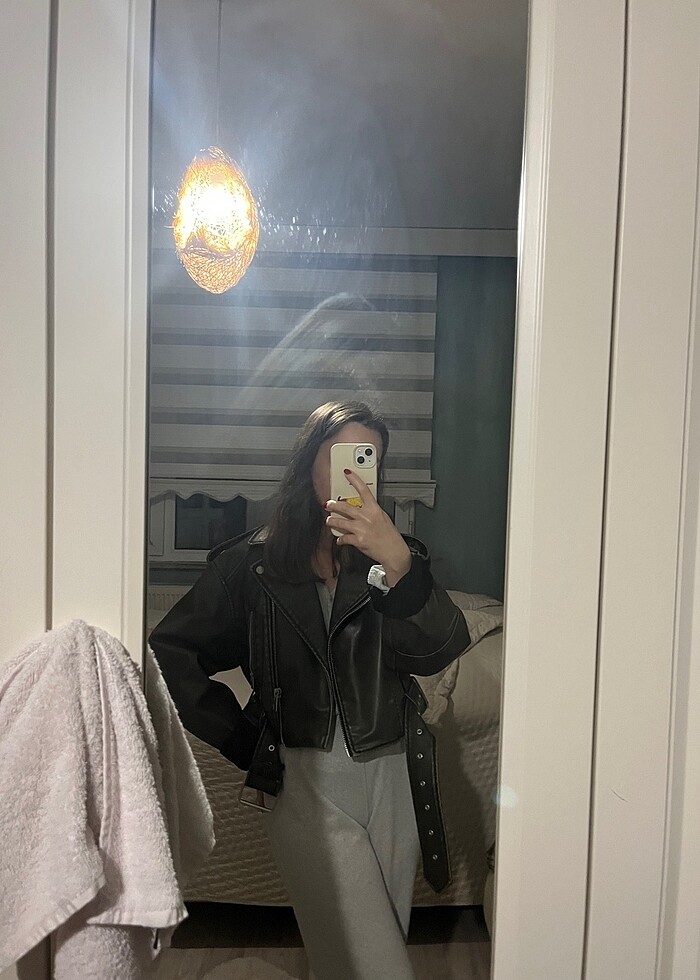 Zara deri ceket - Görsel 4