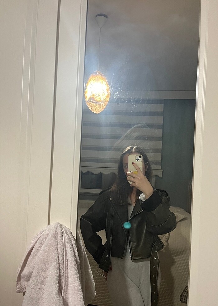 Zara deri ceket - Görsel 5