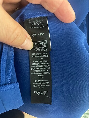48 Beden mavi Renk Marks Spencer 22 no elbise