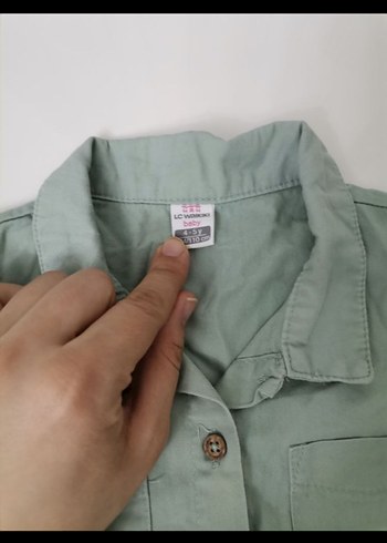 Mint yeşil Kemerli Kısa Kollu Keten Tulum - Görsel 3