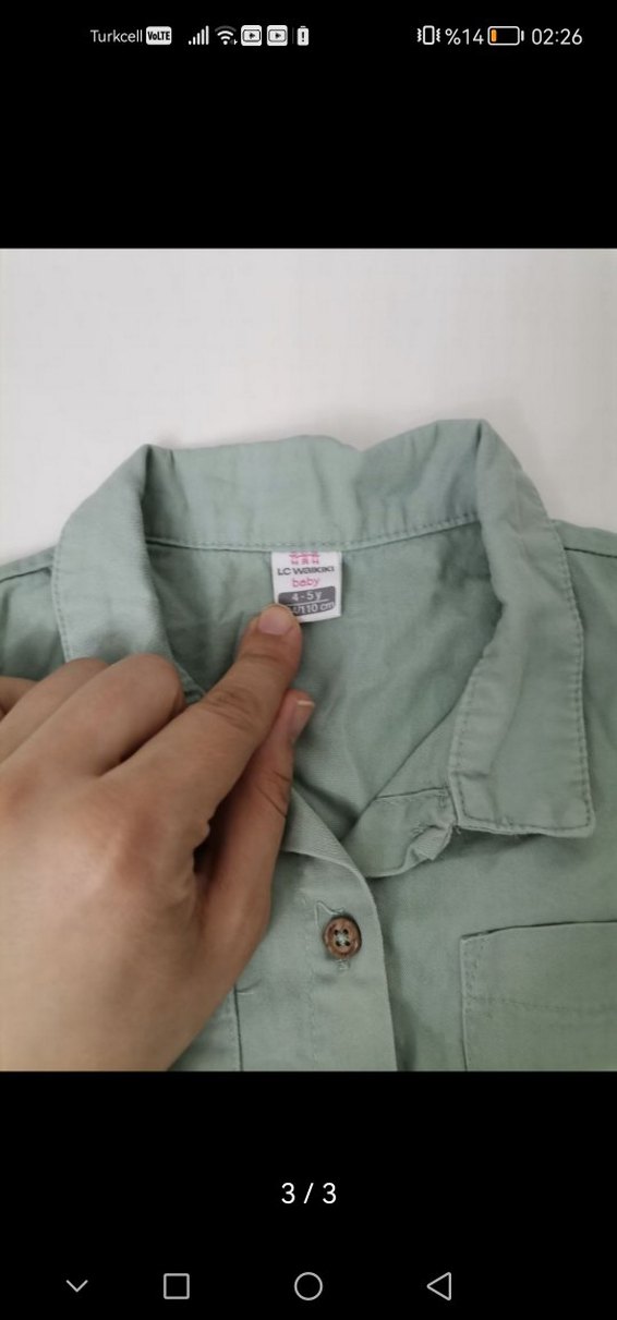 Mint yeşil Kemerli Kısa Kollu Keten Tulum - Görsel 3