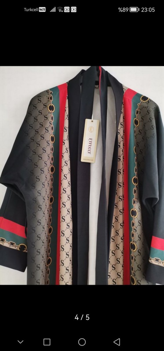 Gucci desen uzun Abaya - Görsel 4