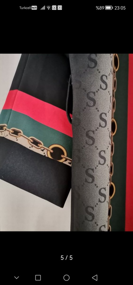 Gucci desen uzun Abaya - Görsel 5