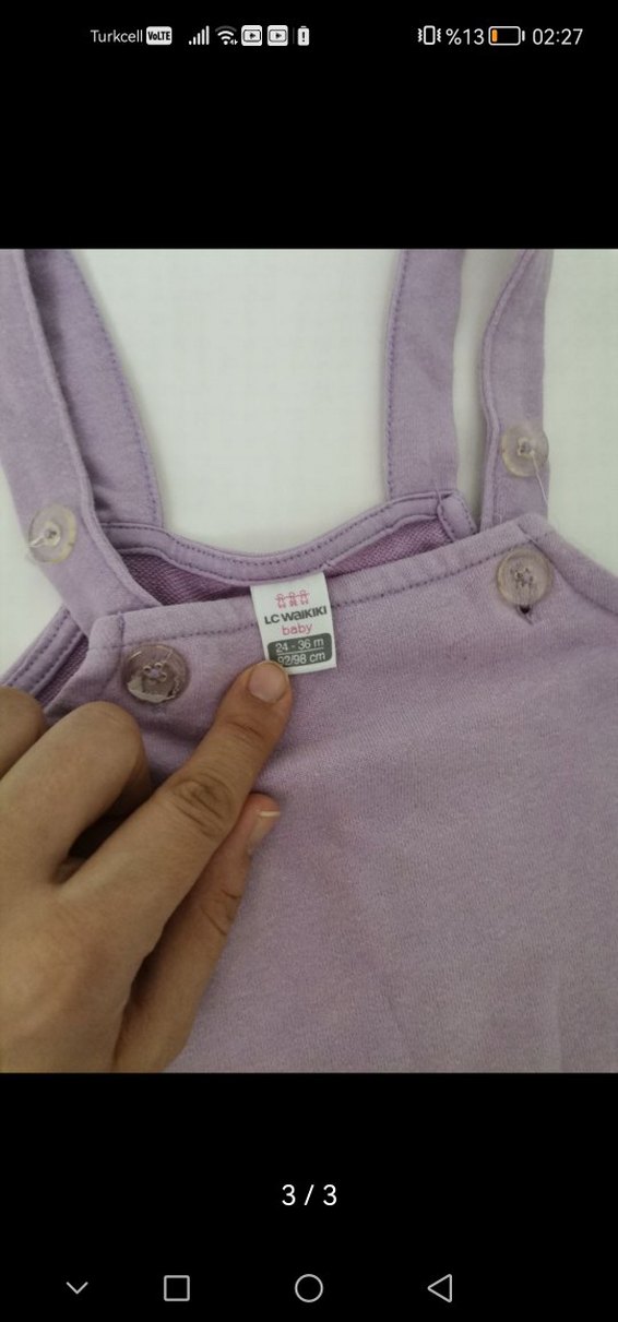 Kız Çocuk Lila Fırfırlı Kolsuz Elbise - Görsel 3