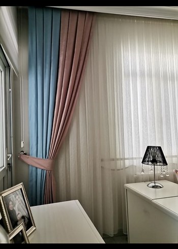 Çocuk odası perdesi iki renkli - Görsel 4