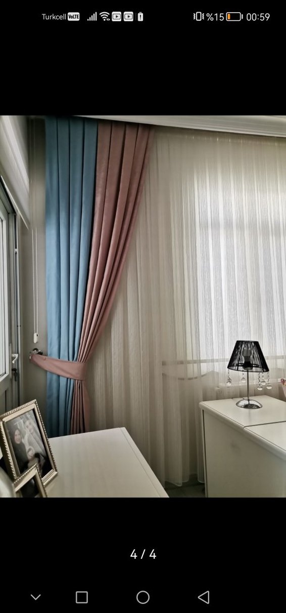 Çocuk odası perdesi iki renkli - Görsel 4