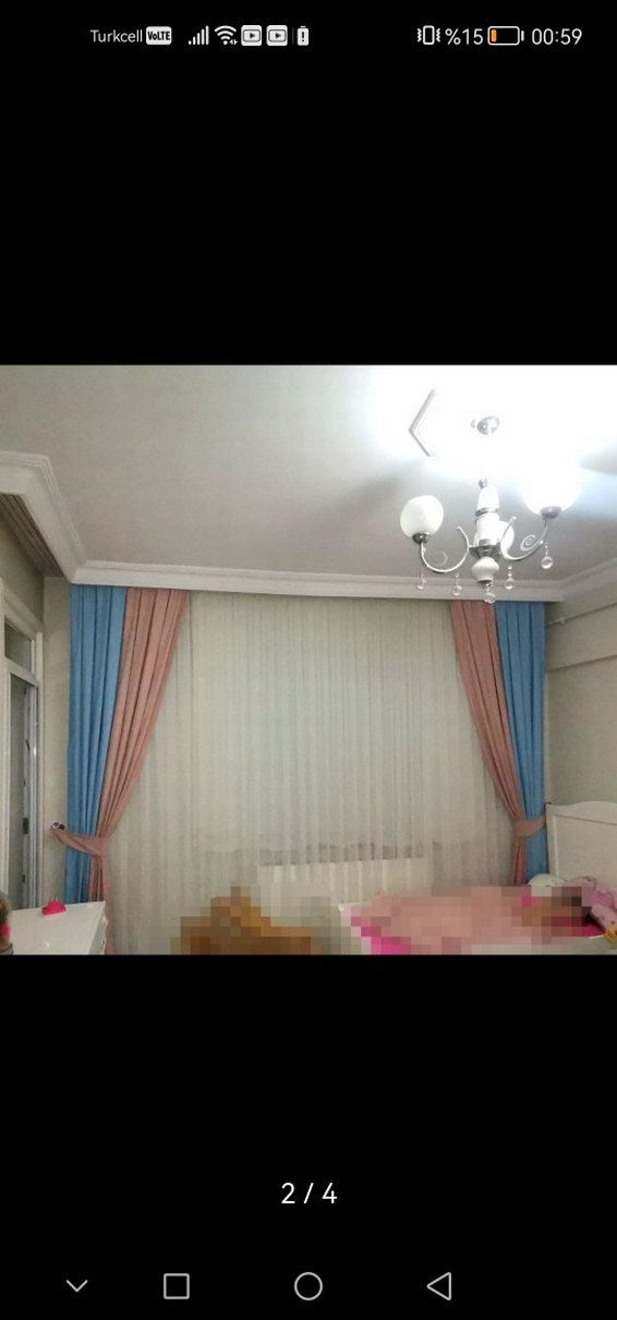 Çocuk odası perdesi iki renkli - Görsel 2