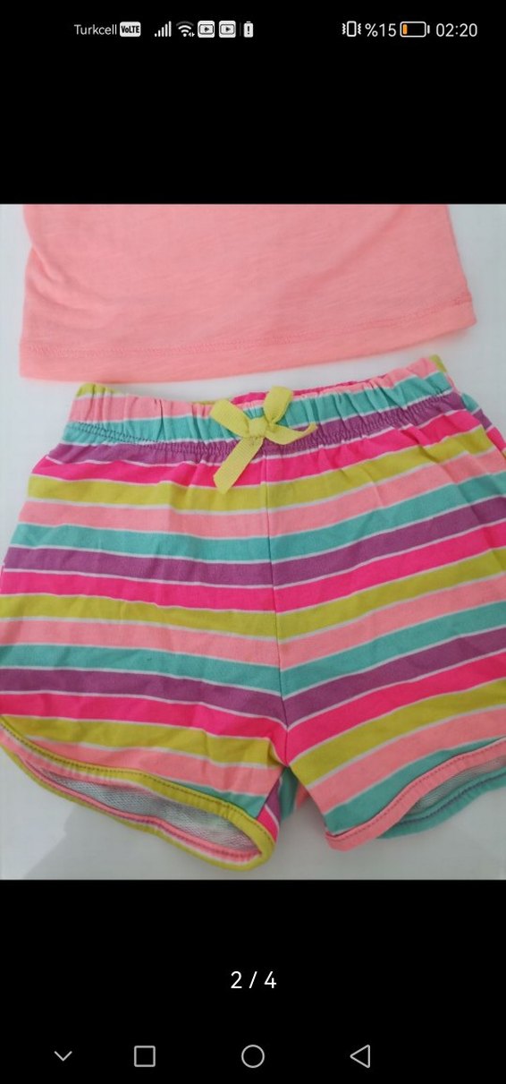 Renkli Bağlama Desenli Kız Bebek Takımı - Görsel 2