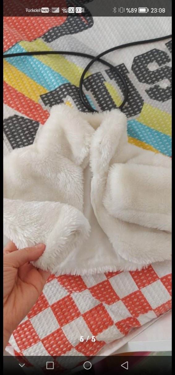 Beyaz Suni Kürk Detaylı çocuk Ceket Bolero - Görsel 4