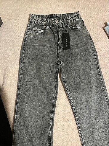trendyolmilla antrasit straight jean