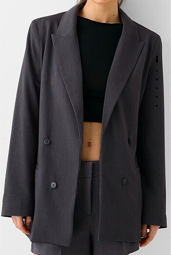 bershka slim fit dökümlü blazer