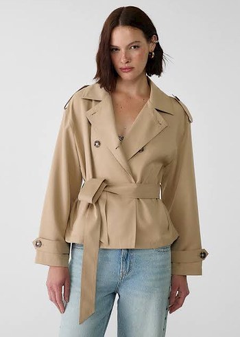 stradivarius kısa trençkot