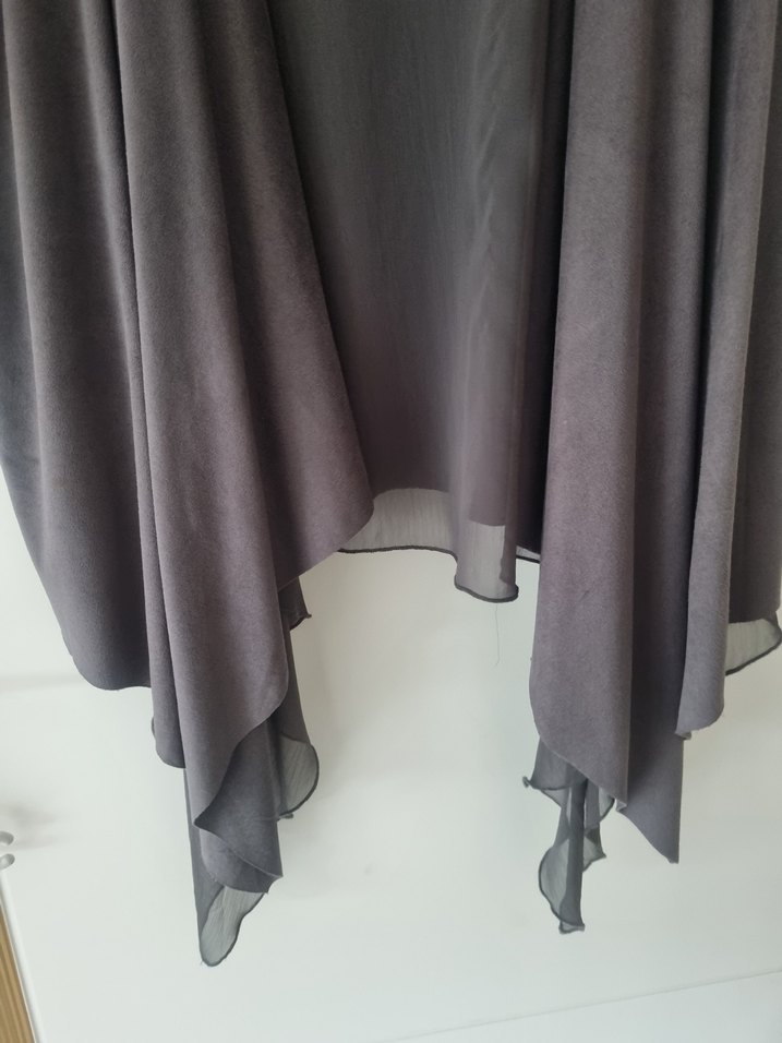 süet şifon detay yelek - Görsel 4