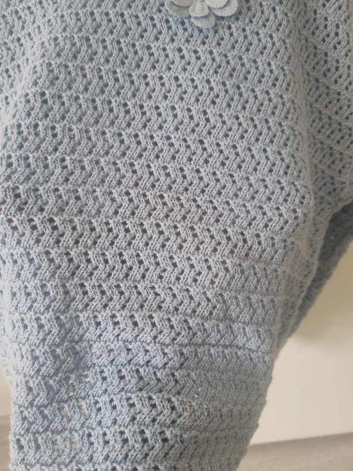 mavi çicek detay triko kazak - Görsel 4