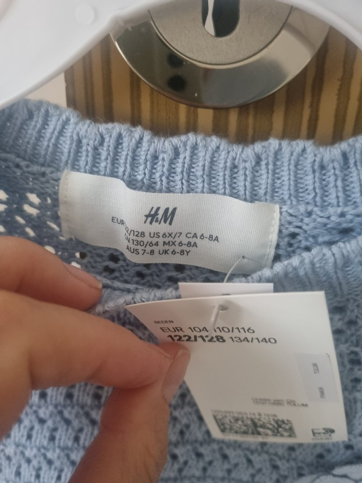 mavi çicek detay triko kazak - Görsel 3