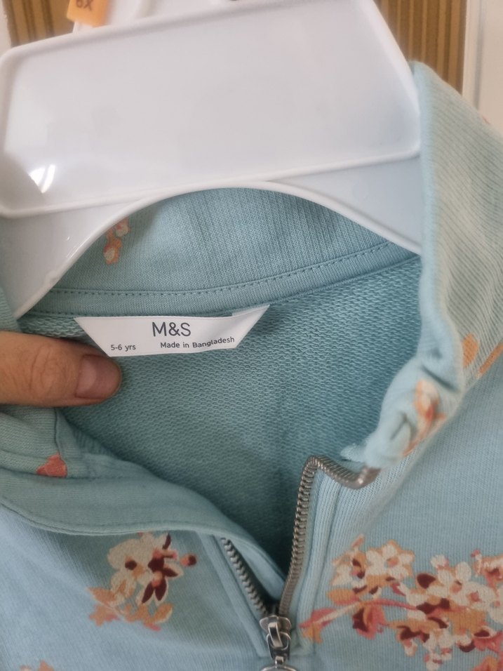 ms spencer Çiçekli Fermuarlı Sweatshirt - Görsel 5