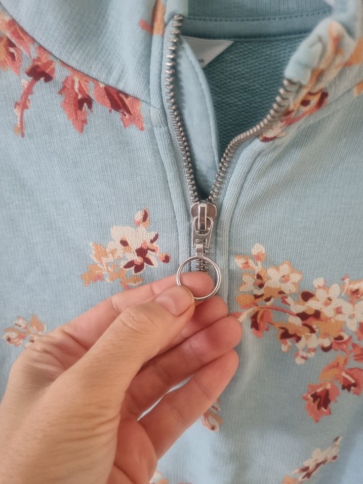 ms spencer Çiçekli Fermuarlı Sweatshirt - Görsel 2