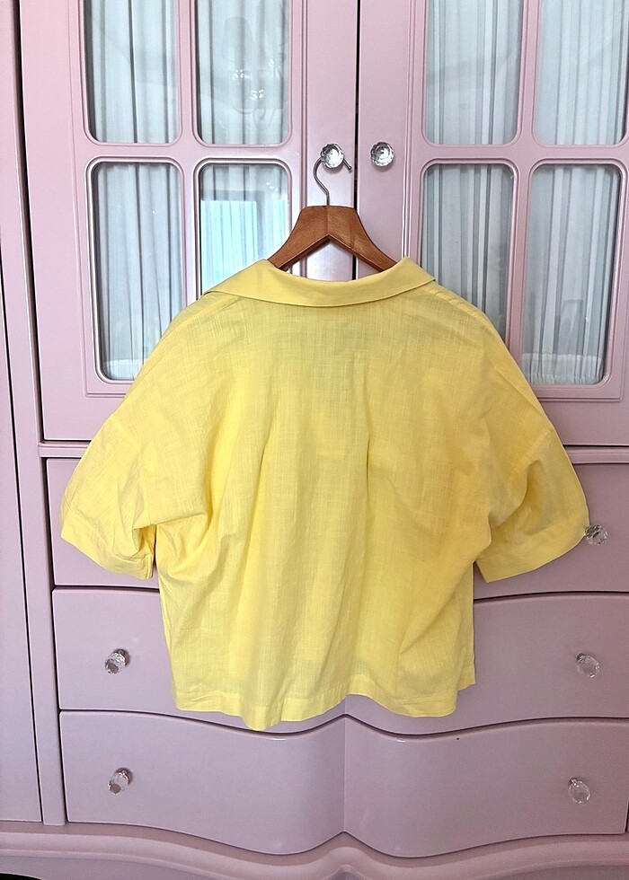 Sarı Keten Gömlek - Görsel 2